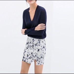 Zara marble printed stretch mini skirt whi…